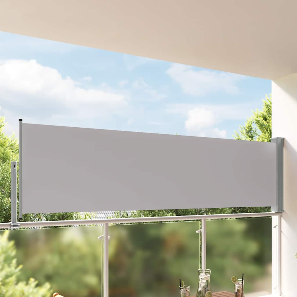 Pantalla de jardín Vidaxl extensible 100x300 cm de gris