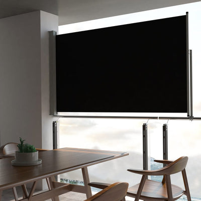 Schermo del giardino Vidaxl estensibile 140x300 cm nero