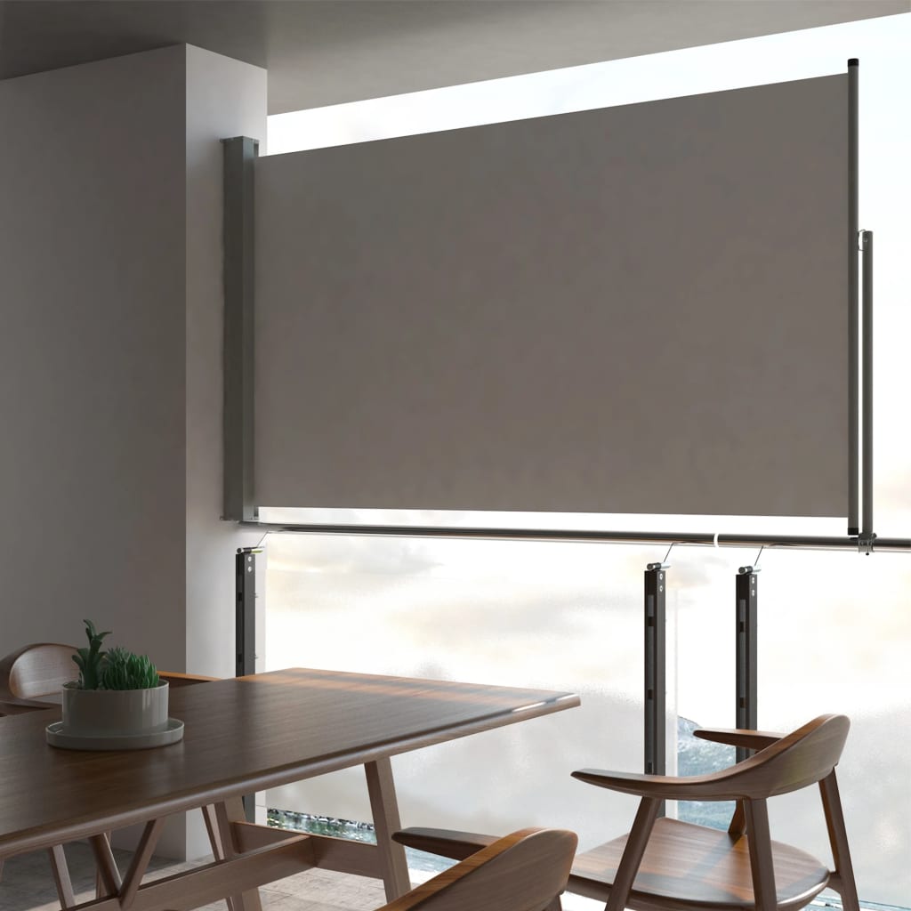 Pantalla de jardín Vidaxl extensible de 140x300 cm de gris