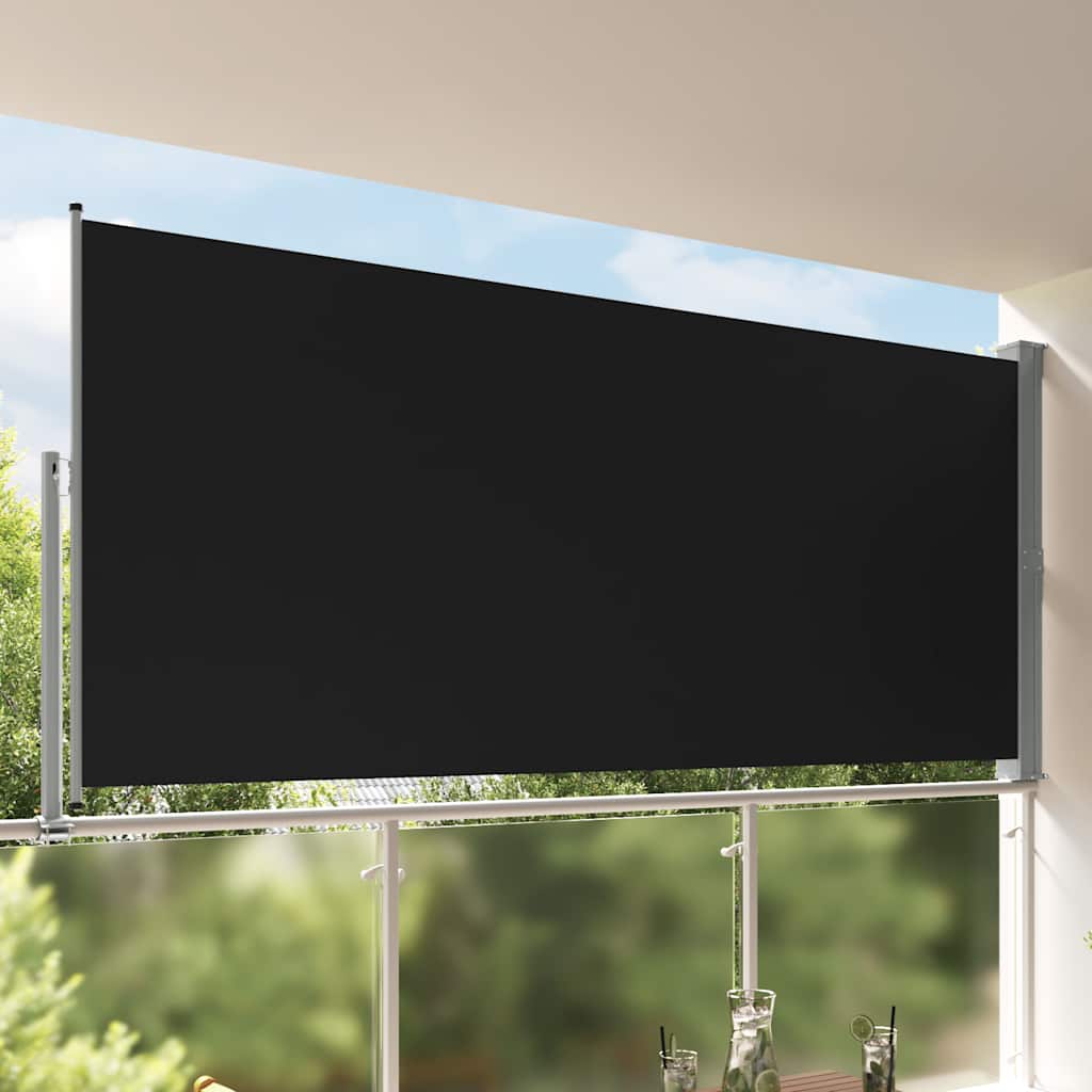 Pantalla de jardín Vidaxl extensible 160x300 cm Negro
