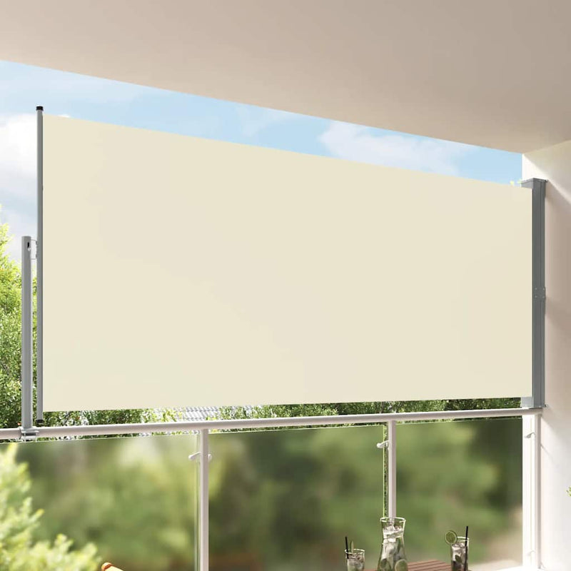 Pantalla de jardín Vidaxl extensible de 160x300 cm de crema -cocinera