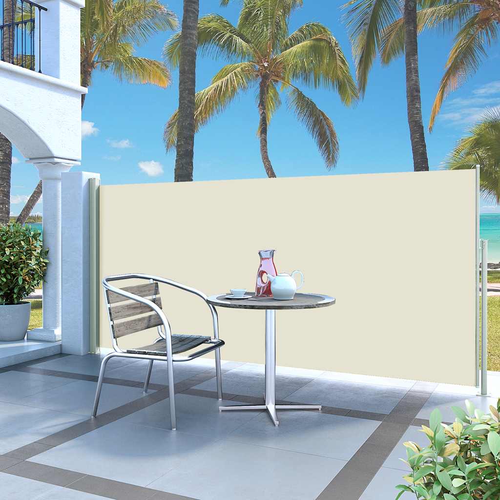 Vidaxl parabrezza estendibile 120x300 cm crema