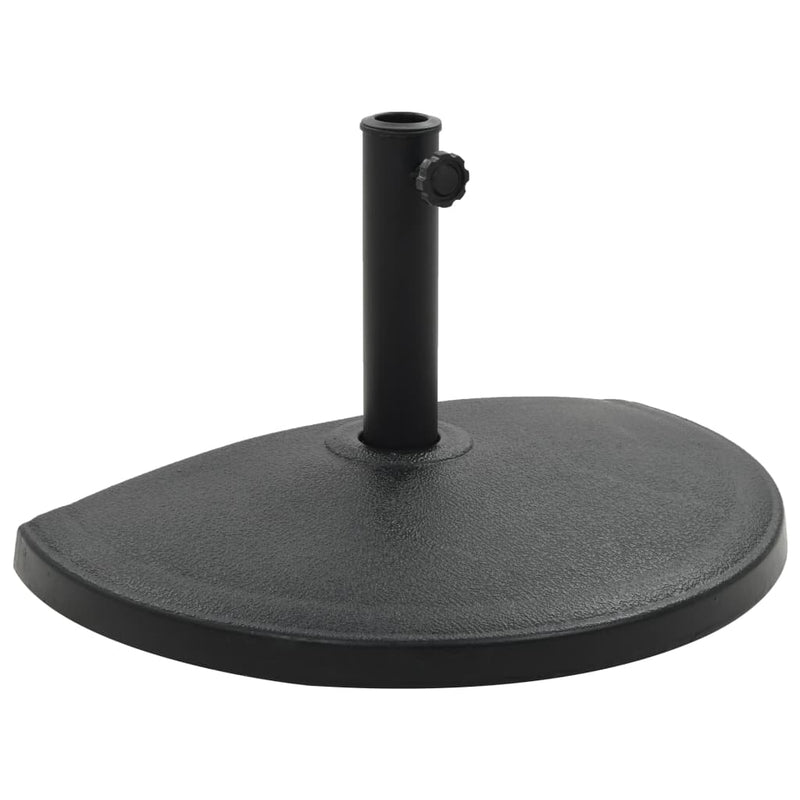 Vidaxl Parasol Foot medio rondado 15 kg de polirina negra