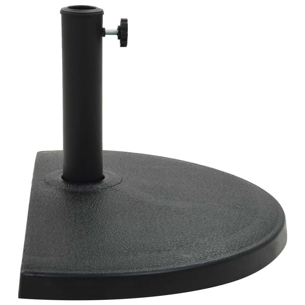 Vidaxl Parasol Foot medio rondado 15 kg de polirina negra
