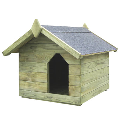 Loft per cani Vidaxl con pino impregnato di tetto pieghevole
