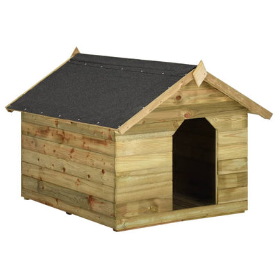 Loft per cani Vidaxl con pino impregnato di tetto pieghevole