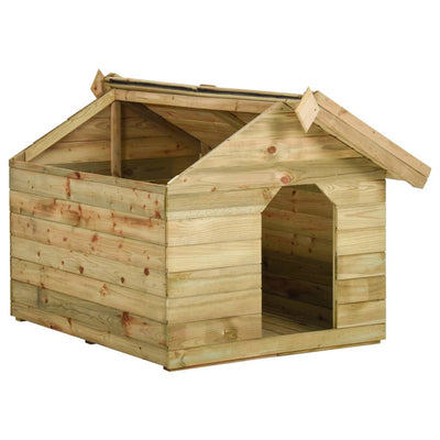 Loft per cani Vidaxl con pino impregnato di tetto pieghevole