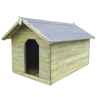 Loft per cani Vidaxl con pino impregnato di tetto pieghevole