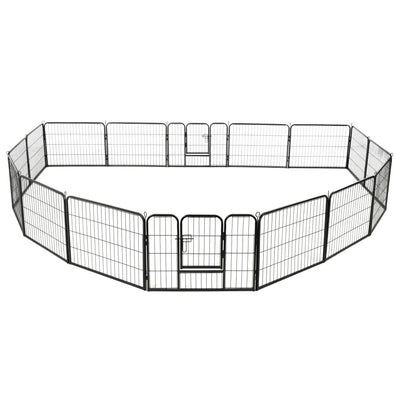 Vidaxl Dog Run con 16 pannelli 60x80 cm in acciaio nero