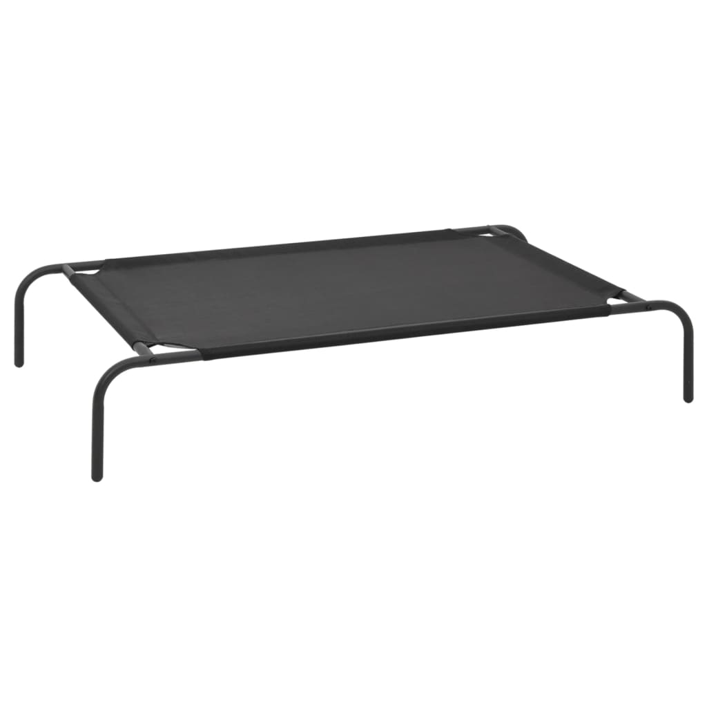 Vidaxl cama para perros elevada l textilen negro