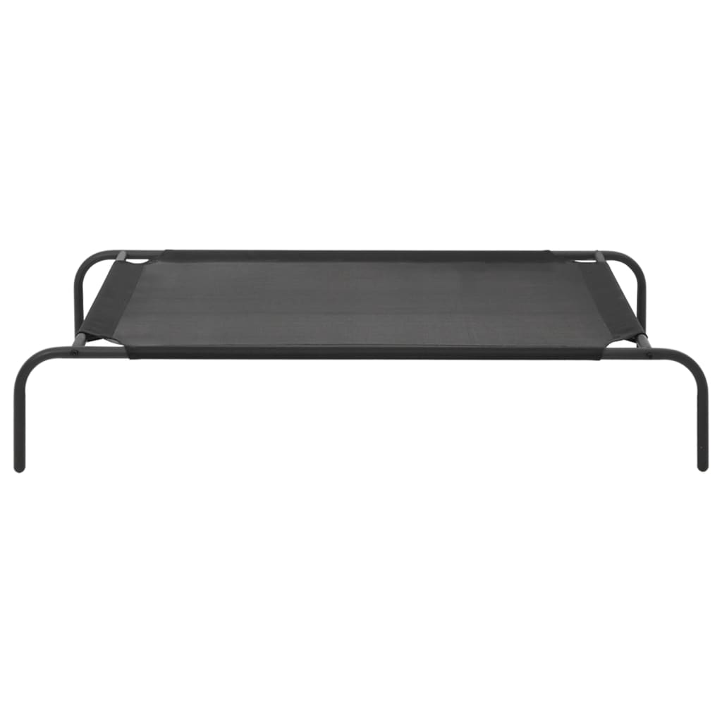 Vidaxl cama para perros elevada l textilen negro