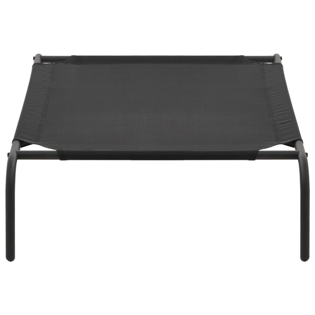 Vidaxl cama para perros elevada l textilen negro