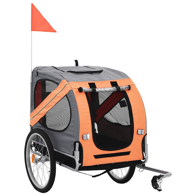 Vidaxl Dog Bike Trailer arancione e grigio