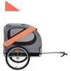 Vidaxl Railer de bicicleta para perros naranja y gris