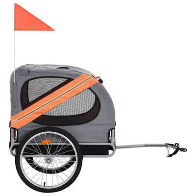 Vidaxl Dog Bike Trailer arancione e grigio