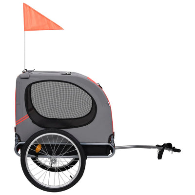 Trailer de bicicleta de perros de Vidaxl rojo y negro