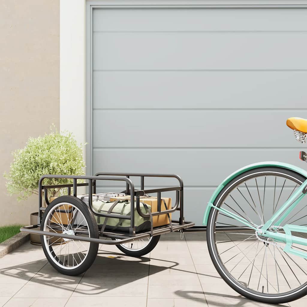 Vidaxl Bicycle Trailer 130x73x48.5 cm de acero negro