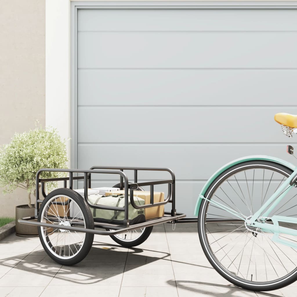 Vidaxl Bicycle Trailer 130x73x48.5 cm de acero negro