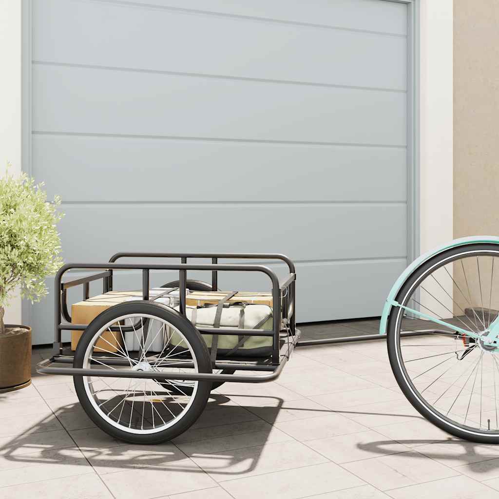 Vidaxl Bicycle Trailer 130x73x48.5 cm de acero negro