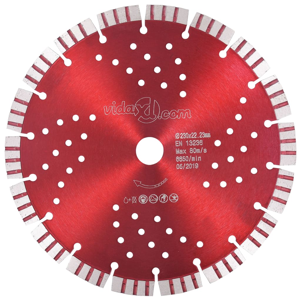 Vidaxl Diamond Saw Blade con turbo e fori in acciaio da 230 mm