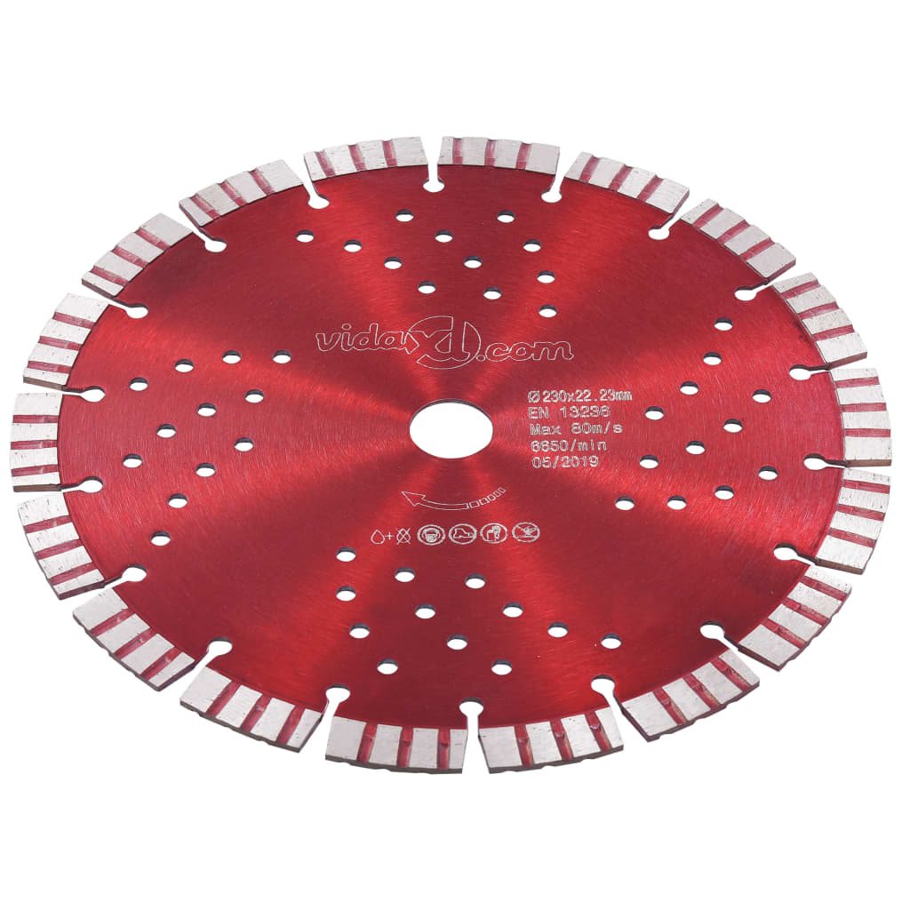 Vidaxl Diamond Saw Blade con turbo e fori in acciaio da 230 mm