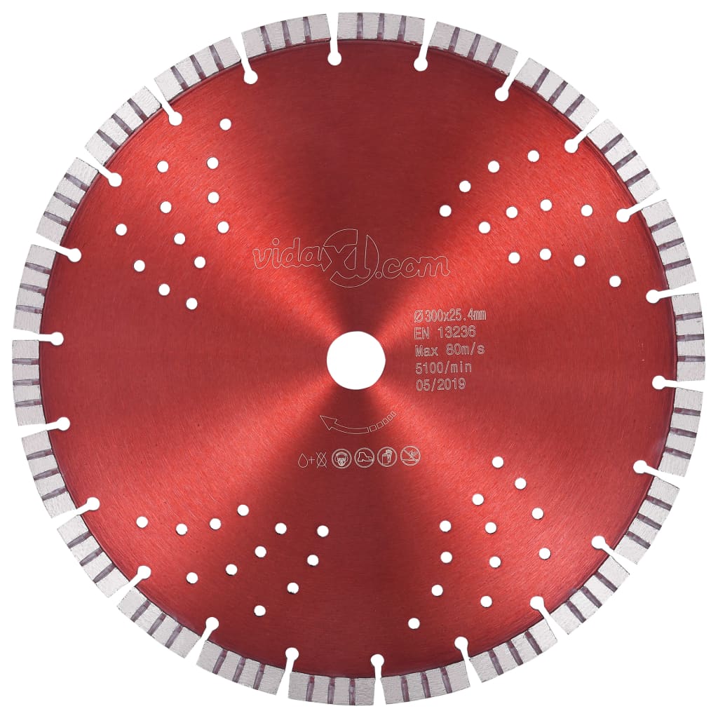 Vidaxl Diamond Saw Blade con turbo e fori da 300 mm in acciaio