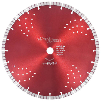 Vidaxl Diamond Saw Blade con turbo e fori in acciaio da 350 mm