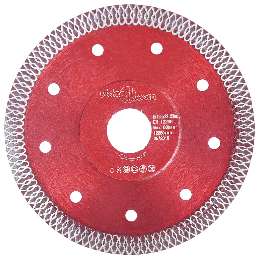 Vidaxl Diamond Saw Blade con fori da 125 mm in acciaio