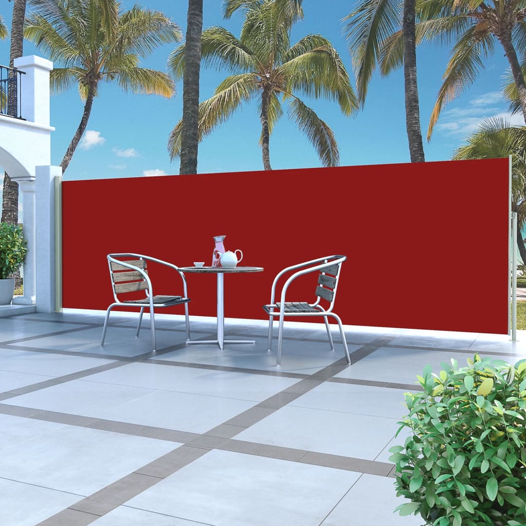 Vidaxl windscherm uittrekbaar 160x500 cm rood