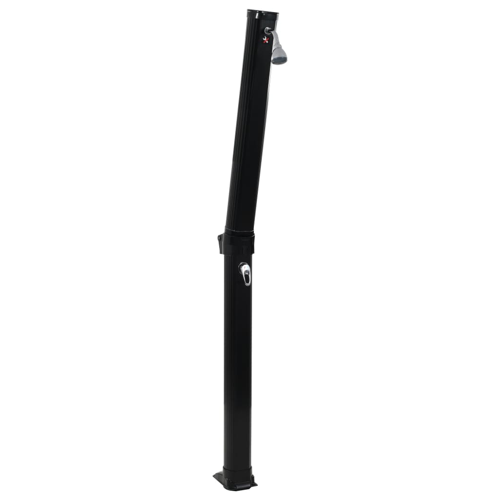 Vidaxl solardouche plegable 23 l 214 cm negro