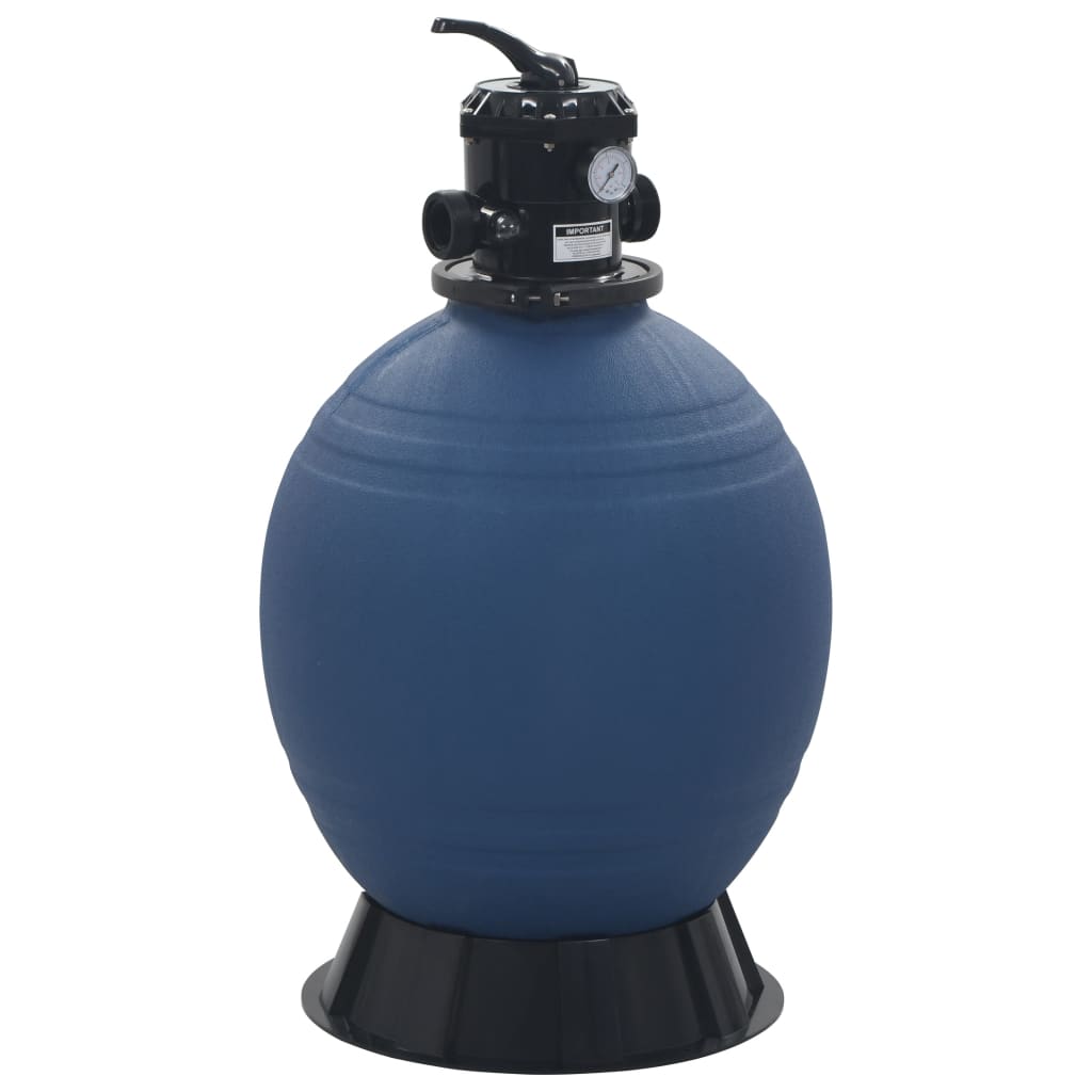 Vidaxl Filtro de arena de piscina con válvula de 6 posiciones 560 mm azul