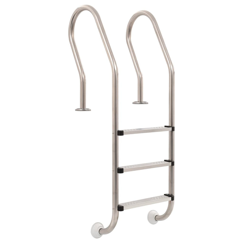 Escalera de piscina Vidaxl con 3 deportes de 120 cm de acero inoxidable 304