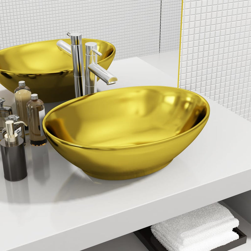 Vidaxl Washbasin 40x33x13.5 cm Ceramic Oro colorato