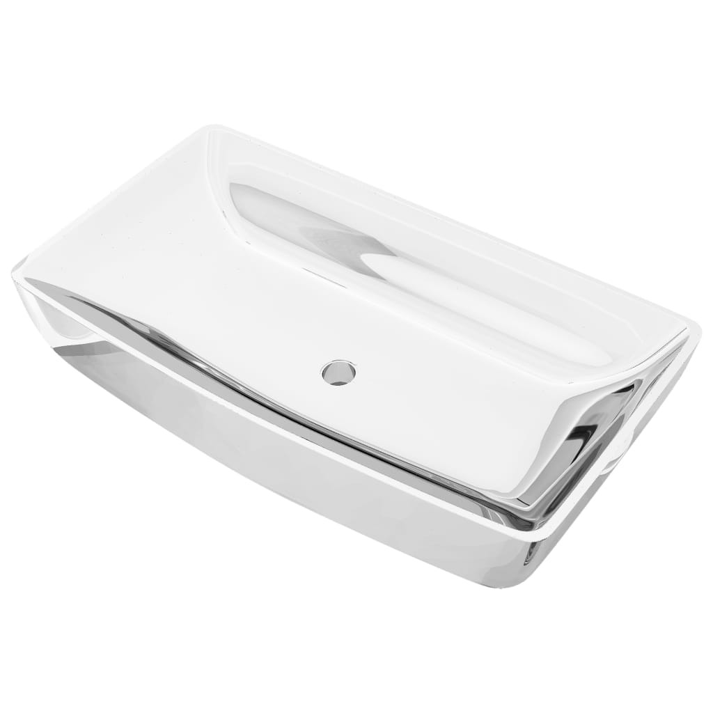 Vidaxl Washbasin 71x38x13.5 cm Ceramico colorato in argento