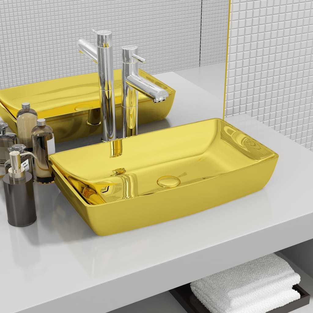 Vidaxl Washbasin 71x38x13.5 cm Ceramic Oro colorato
