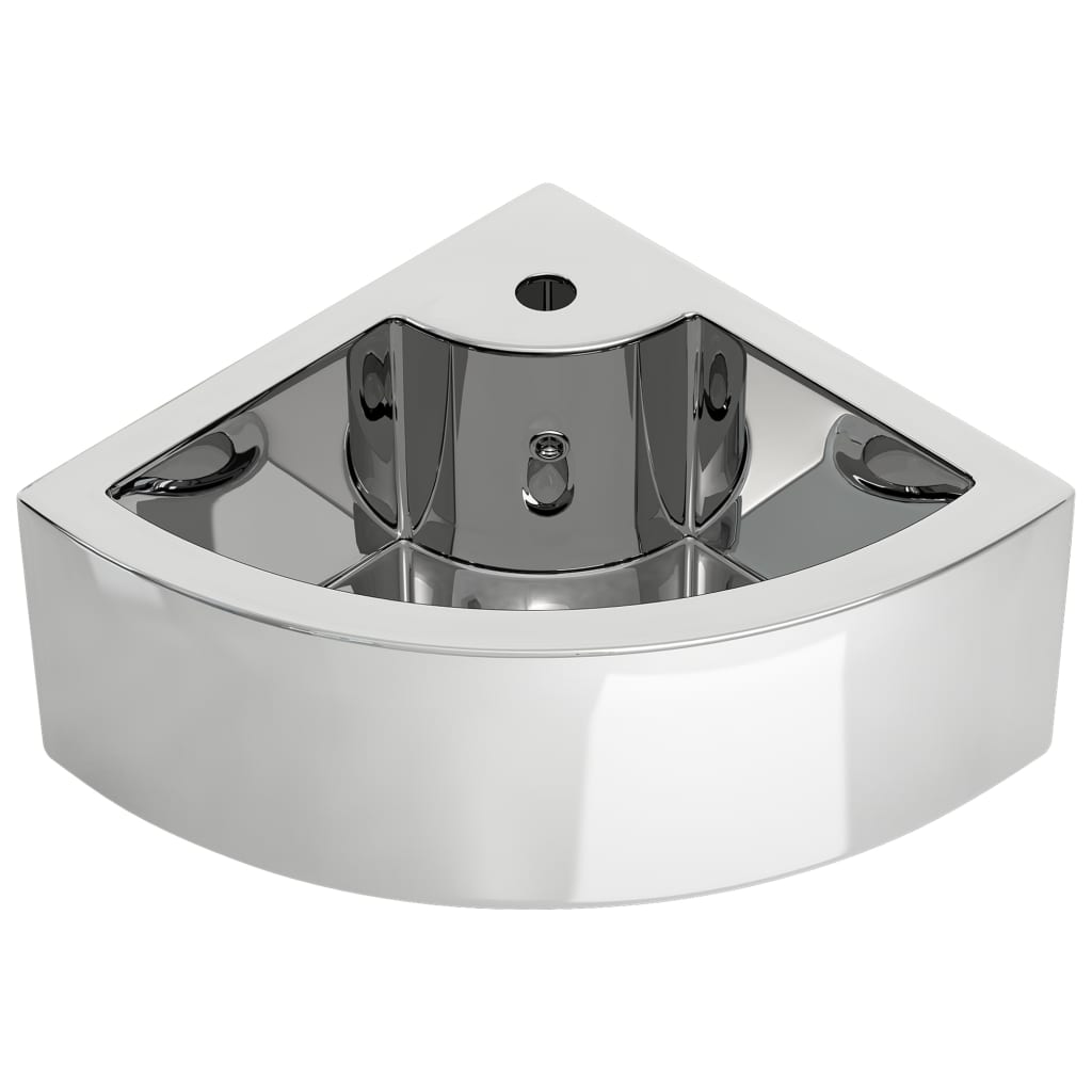 Vidaxl Washbasin con aterrizaje de 45x32x12.5 cm Cerámico de plata de color