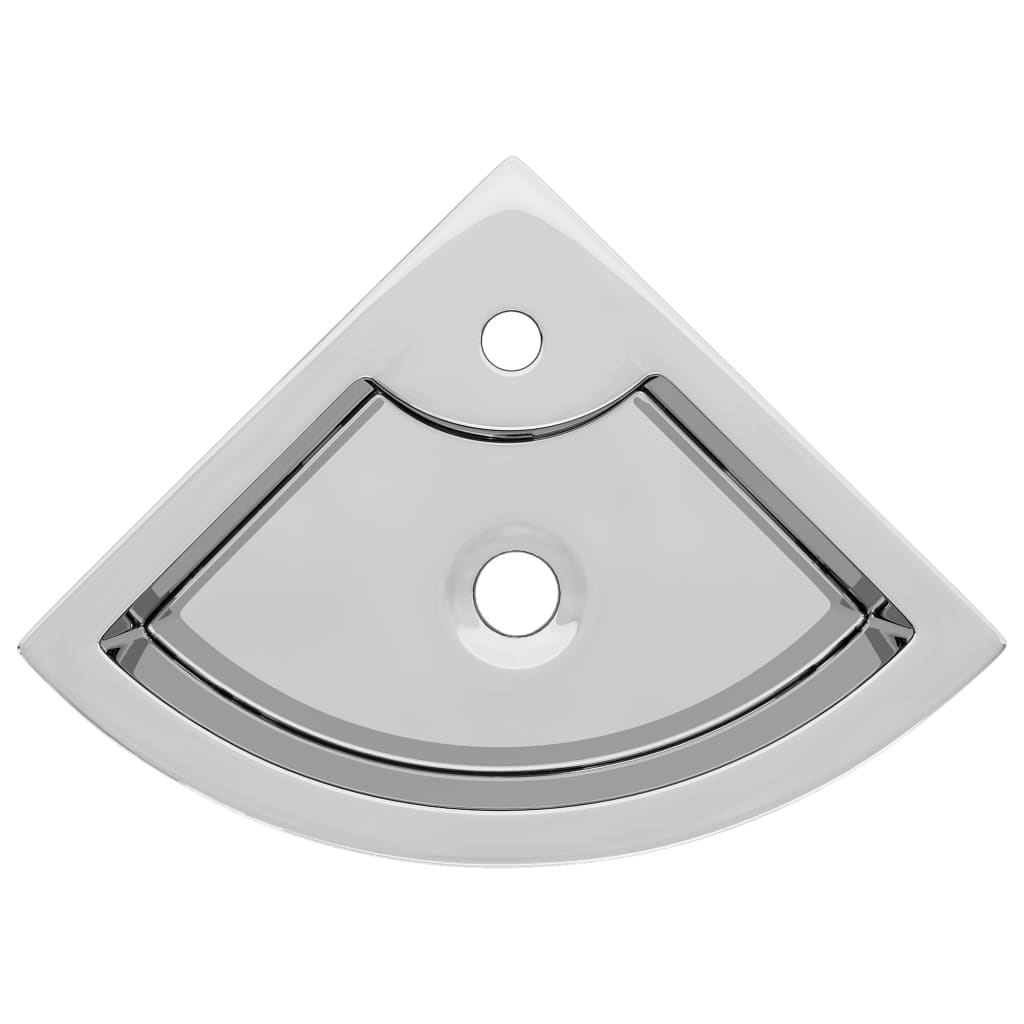 Vidaxl Washbasin con aterrizaje de 45x32x12.5 cm Cerámico de plata de color
