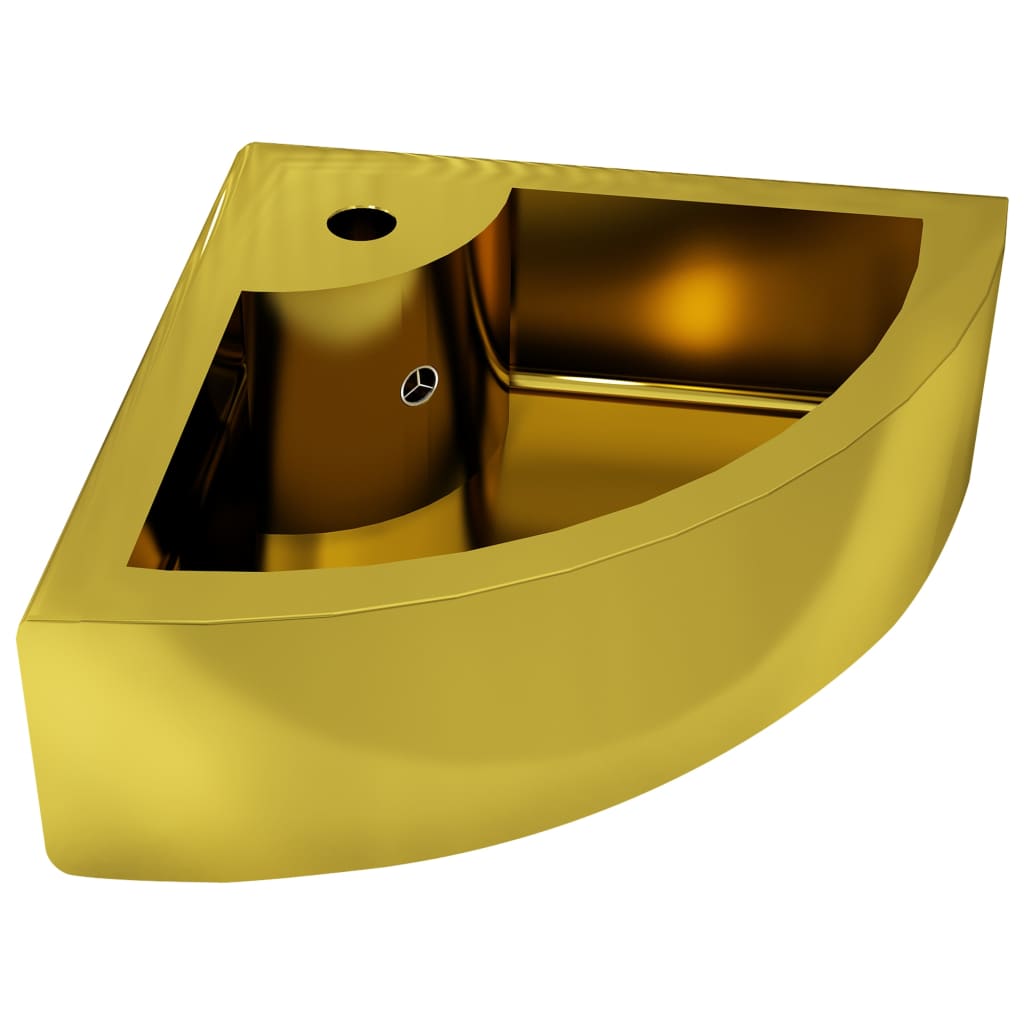 Vidaxl Washbasin con atterraggio 45x32x12.5 cm Ceramic Gold color