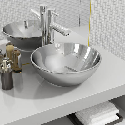 Vidaxl Washbasin 32.5x14 cm Cerámico de plata