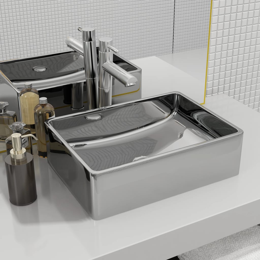Vidaxl Washbasin 41x30x12 cm Ceramico colorato in argento