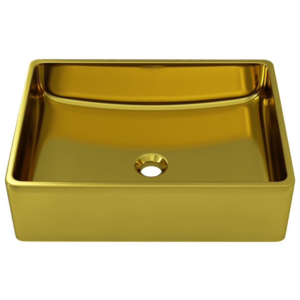 Vidaxl Washbasin 41x30x12 cm de oro cerámico