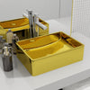 Vidaxl Washbasin 41x30x12 cm de oro cerámico