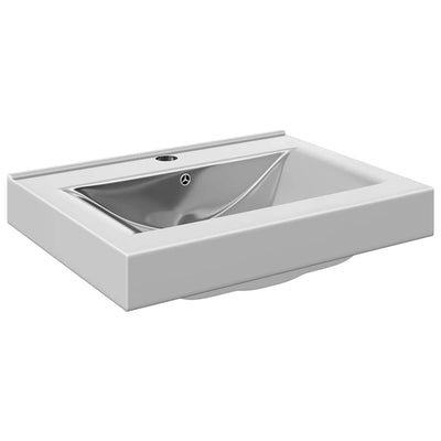 Vidaxl Washbasin con atterraggio 60x46x16 cm colorato in argento in ceramica
