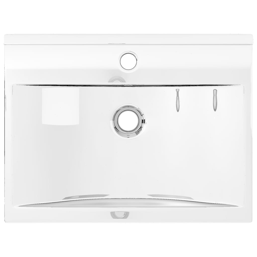 Vidaxl Washbasin con aterrizaje de 60x46x16 cm Cerámico de color plateado