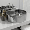 Vidaxl Washbasin con aterrizaje de 46.5x15.5 cm Cerámico de color plateado