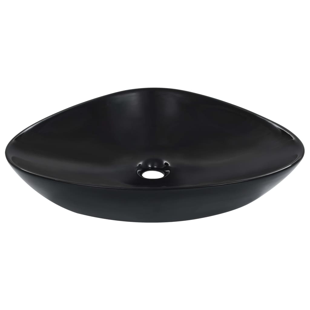 Vidaxl Washbasin 58.5x39x14 cm ceramico nero