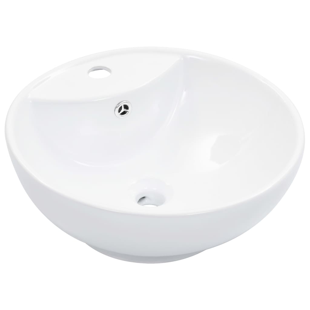 Vidaxl Washbasin con atterraggio 46.5x18 cm bianco ceramico