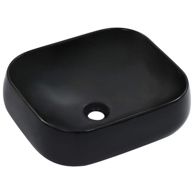 Vidaxl Washbasin 44.5x39.5x14.5 cm de cerámica negra