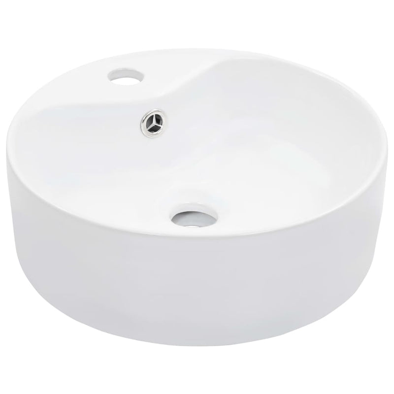 Vidaxl Washbasin con aterrizaje de 36x13 cm de cerámica blanca