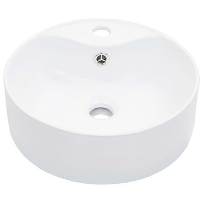 Vidaxl Washbasin con aterrizaje de 36x13 cm de cerámica blanca